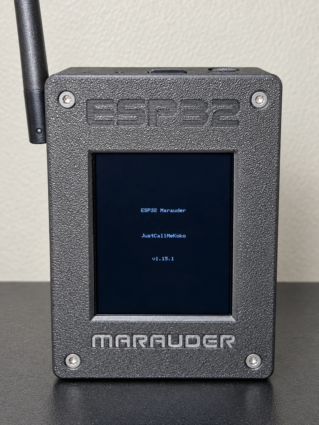 ESP32 Marauder v6.1 boot screen showing firmware v1.15.1